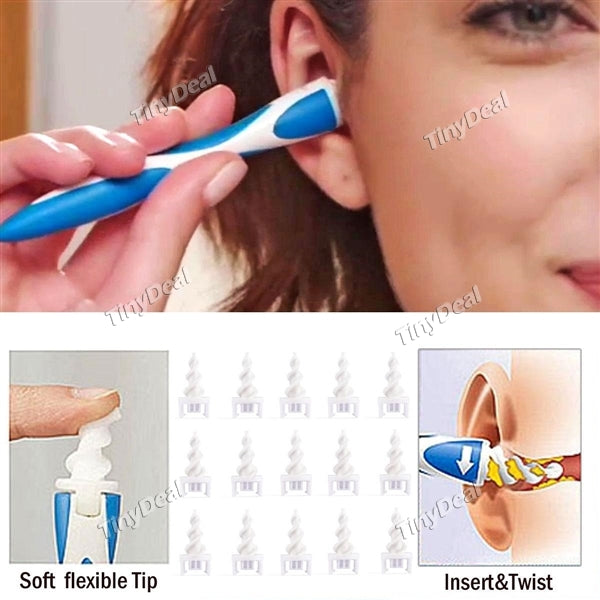 1/2/3 pcs Swab True Clean Smart Ear Wax Removal Kit Disposable Ear Wax Cleaner System with 16 Replacement Heads