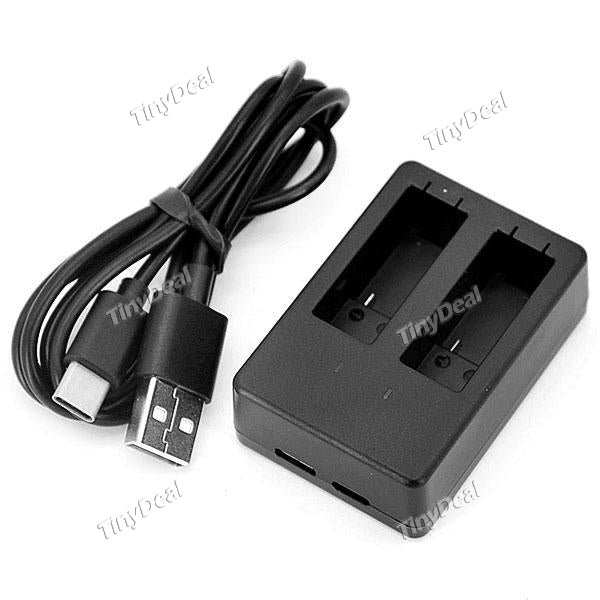 LINGLE GOPRO HERO 5 Battery Charger Black Type C Micro USB Dual Port with Type-C USB Cable EVATH-521947