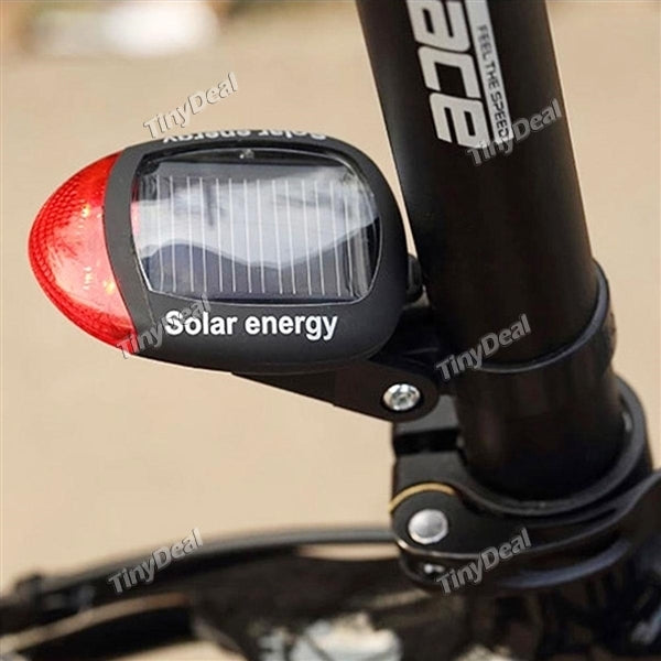 1/2/4/6 pcs Bicycle Red 2 LED Super Bright Solar Power Energy Bike Rear Lamp Tail Light