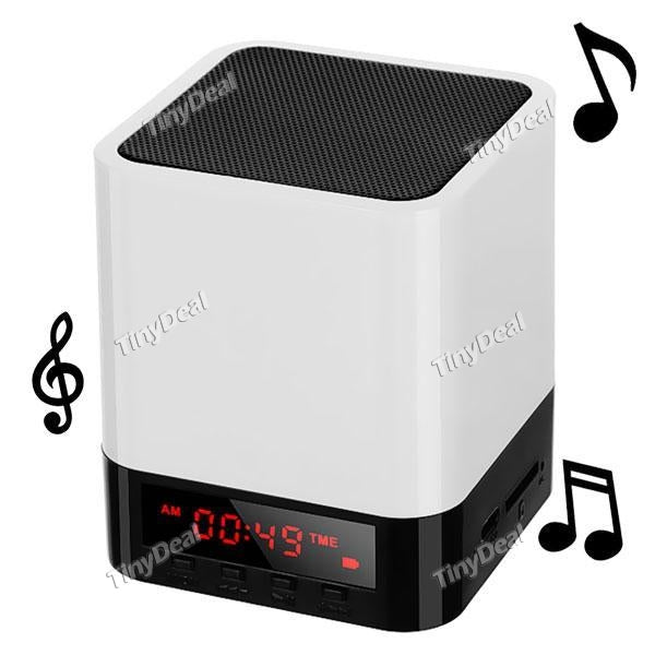 New Design Wireless Bluetooth Speaker Digital LED Time Display Alarm Clock Micro SD Card Mini Speakers HHITH-522070