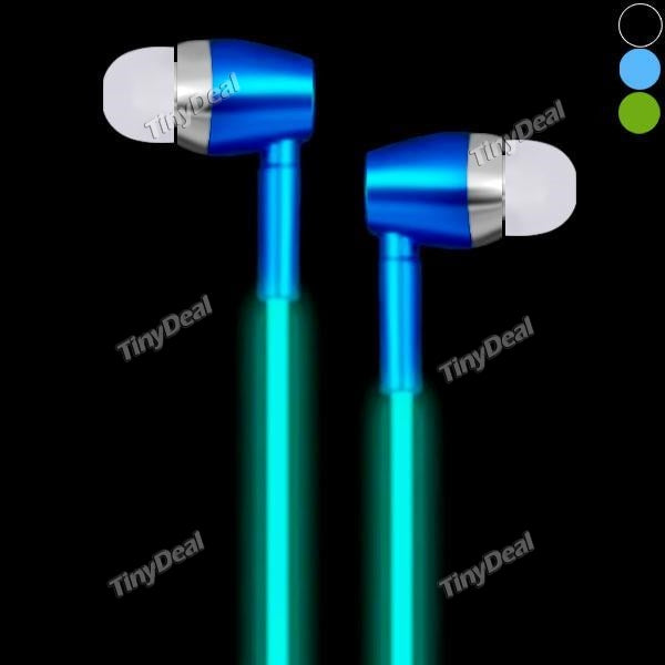Glow In The Dark Earphones Luminous Headphones Night Light Glowing Headset In-Ear Stereo with Mic