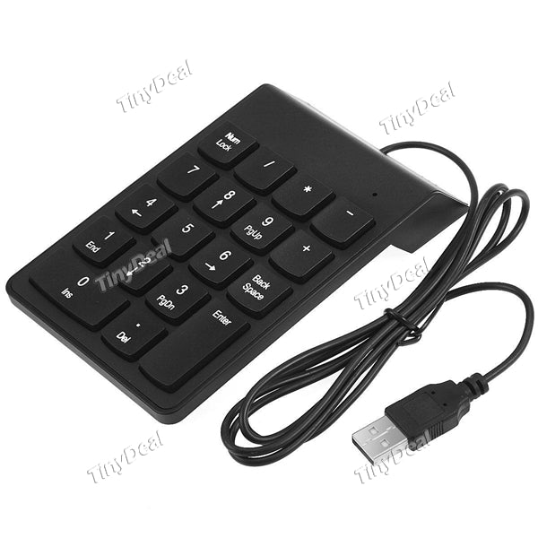 Mini Wired Slim 19 Keys Handheld Numeric Keypad for PC MAC & Office ECAKB-522237