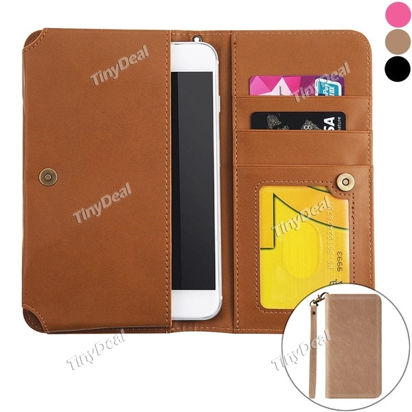 6.3 Inch Universal All-in-one Portable Mobile Phone Storage Bag Leather Case Pouch Bag for Smart Mpbile Phone EPALC-522341