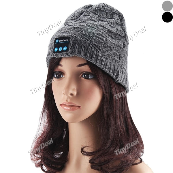 Winter Warm Knitted Cotton Hat Bluetooth Wireless Music Speaker Hand-Free Headphone for Smartphone EEP-522346