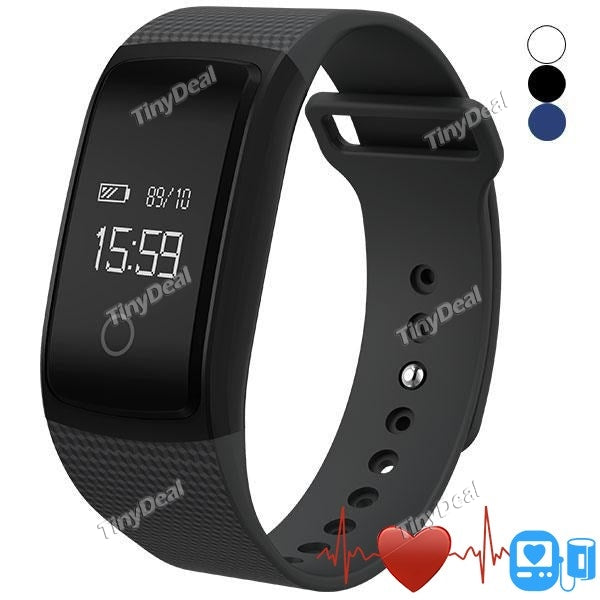 A09 Smart Bracelet IP67 Oximeter Blood Pressure Heart Rate Monitor Call SMS Reminder Sports Tracker Remote Camera E-522623