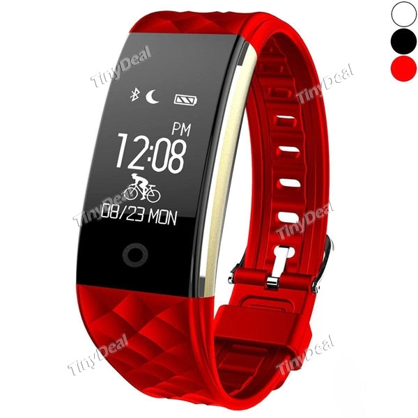 S2 Dynamic Heart Rate Smart Health Bracelet 0.96'' IP67 Riding Mode Music/ Camera Controller for iOS Android