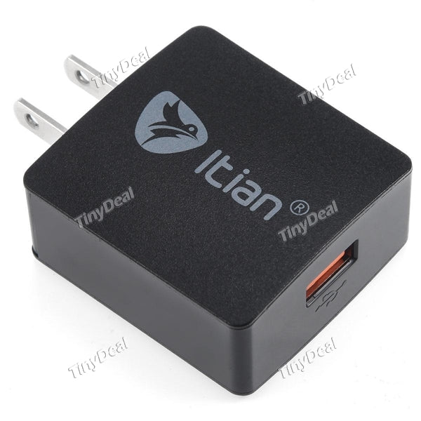 US Standard Plug Itian K6 QC 3.0 18W Charger Adapter Single USB Port + Micro USB Charging Cable HHITH-522964