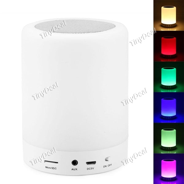 Smart Colorful Night Light Lamp Speaker Wireless Bluetooth Hanging Hook Aux for Universal Cellphone PC