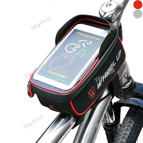 WHEEL UP Rainproof Sensitive Touch Bicycle Front Tube Frame Bag Phone Holder Bag for Bike