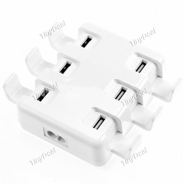 US Plug Universal High Speed Smart 6 Ports Desktop Micro USB Hub Fast Charger USB Adapter