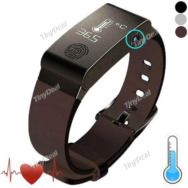 A22 Smart Bracelet Thermometer Oximeter Heart Rate Sleep Monitor Caller ID SMS Reminder Pedometer Remote Music