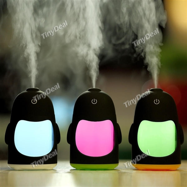Mini Night Light Portable Penguin Air Humidifier Aroma Humidifier Assorted Colors for Home & Office