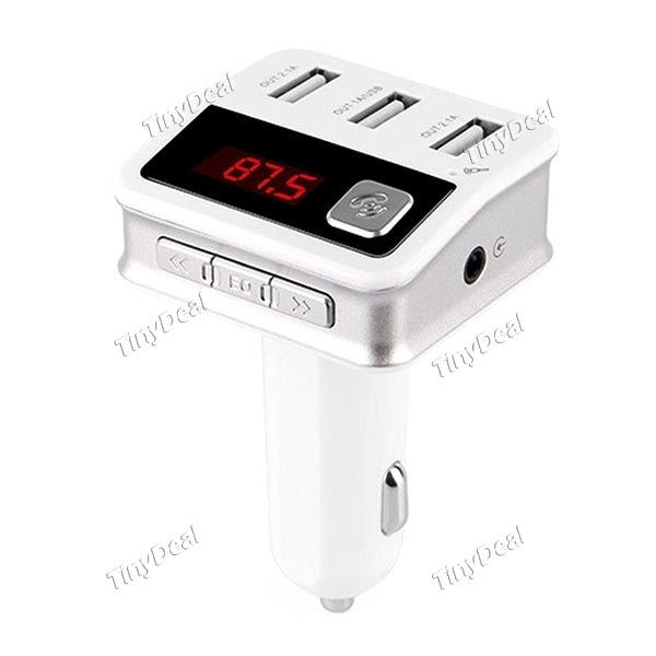 BC12 Bluetooth Car Charger FM Transmitter MP3 Player Hands-free Call Car Voltage Monitoring w/ Display 3 USB Port AUX
