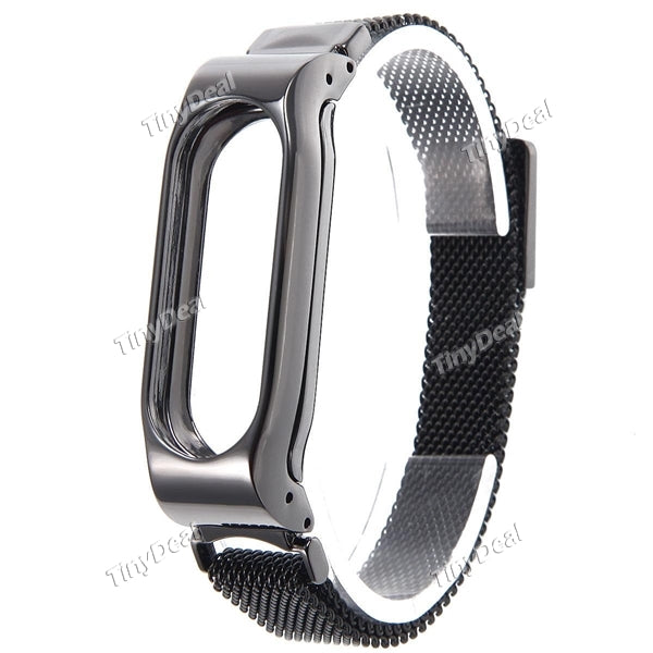 Replaceable Long Winding Circle Magnet Adsorption Type Buckle Stainless Steel Wrist Band Strap for Xiaomi MiBand 2