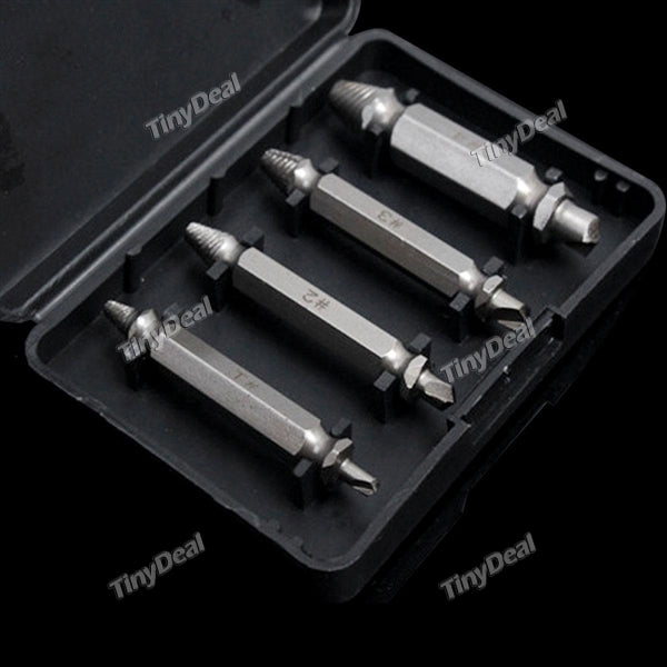 4pcs Carpenters Screw&Bolt Extractor Guide Drill Removal Broken Bolts Double Side Bolt Stud Screw Remover Extractors