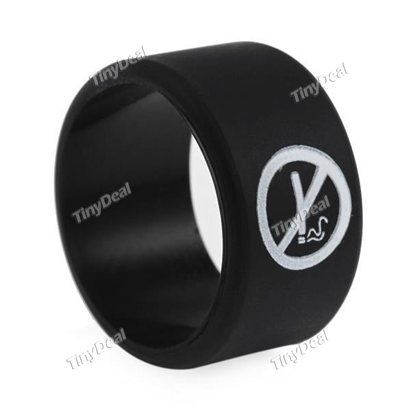Replacement Silicone Vape Band with No Smoking Design - Black