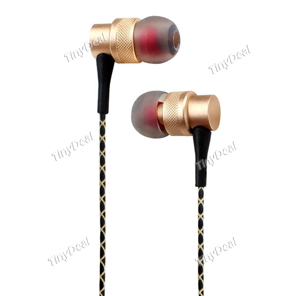 GLASMSHIE In-Ear Stereo 1.2M 3.5mm Gold-Plating Jack Metal Earphone for Universal Cellphone PC Tablet PC