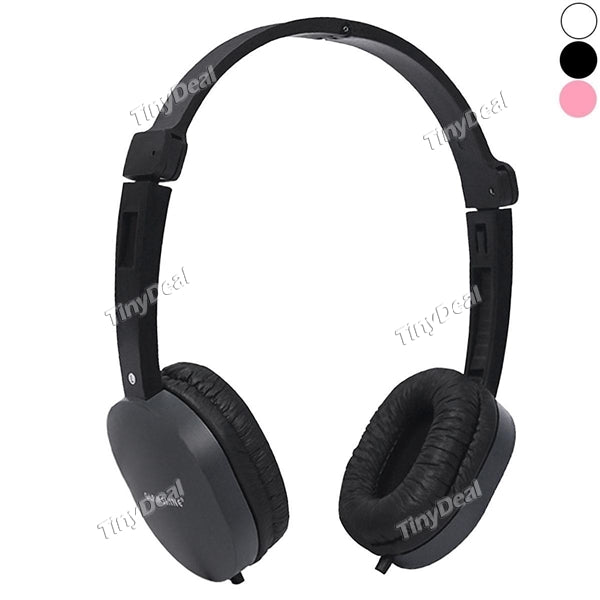 GLASMSHIE GS-J1 Headband Headsets Comfortable Foldable Extendable Clear with Mic 3.5mm Jack for Cellphone PC