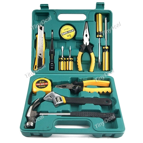 12Pcs Household Outdoor Multi-function Metal Toolbox Hardware Tool Portable Alloy Steel Kit Tools Suit