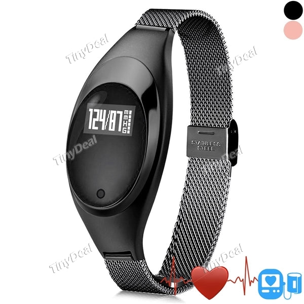 Z18 Smart Bracelet Oximeter Blood Pressure Heart Rate Mileage Calorie Sleep Monitor Call SMS Reminder Pedometer IP67