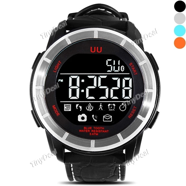 UU Smart Watch 5ATM Waterproof Backlight Screen Pedometer Call SMS Reminder Remote Camera Stop Watch