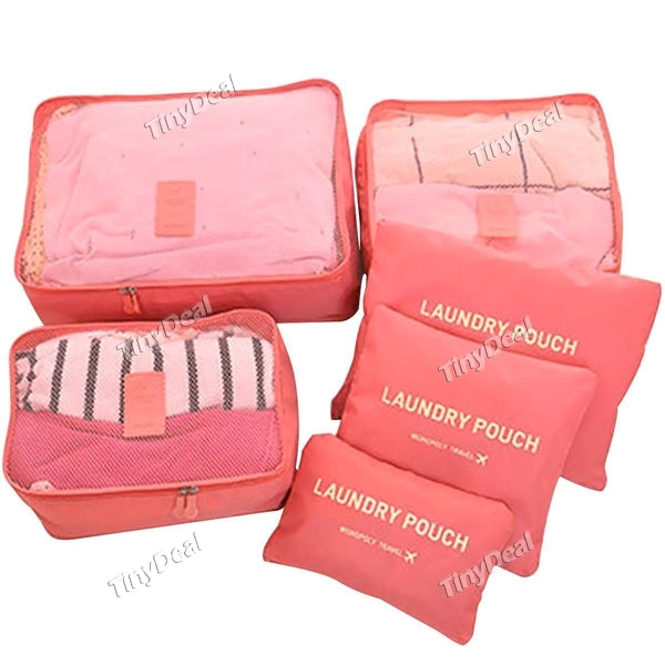 6 Pcs Packing Cube Travel Storage Bag Portable Multifunctional Traveling Luggage Bag Home Organizer