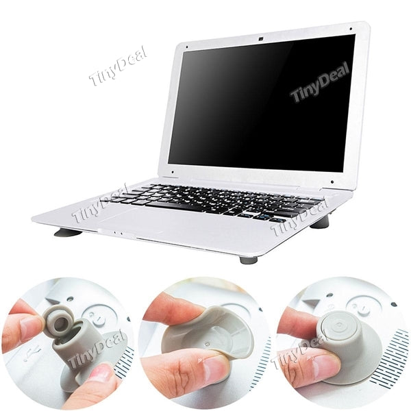 Portable Anti-Slip Laptop Notebook Heat Reduction Cooling Stand Foot Suction Cup Pads Cooler