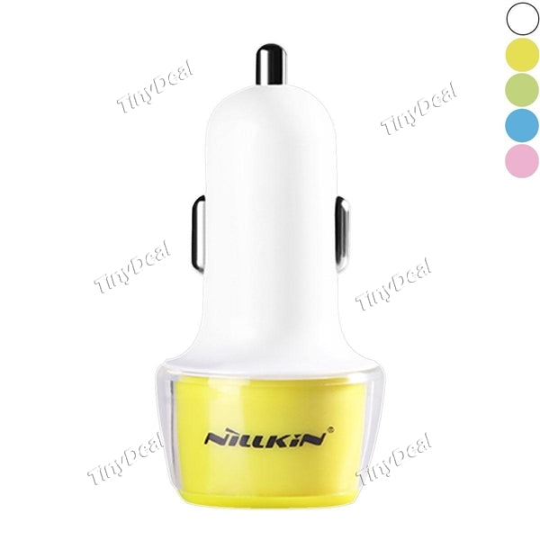 Original NILLKIN Jelly Car Charger Dual-USB Assorted Colors 2.4A Safety for Universal Car Cellphone Tablet