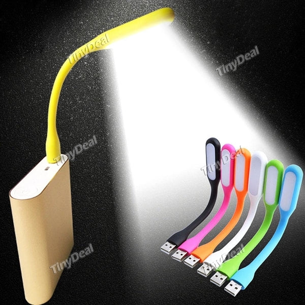 1/2 pcs Portable USB LED Light Bendable Lamp for Power Bank & Computer - Assorted Color