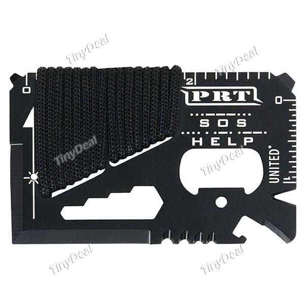 14 in 1 Multifunctional EDC Tools Card Portable with Rope for Outdoor Indoor Activities