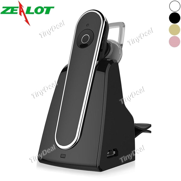 Zealot E5 Bluetooth V4.1 Noise Isolation Business Earphone with Mic Car Charging Dock for Cellphone Driving