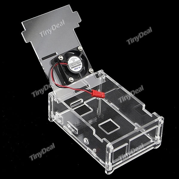 Raspberry Pi 3 Model B Acrylic Case Transparent Shell Cover with Cooler Fan Compatible with Raspberry Pi 2