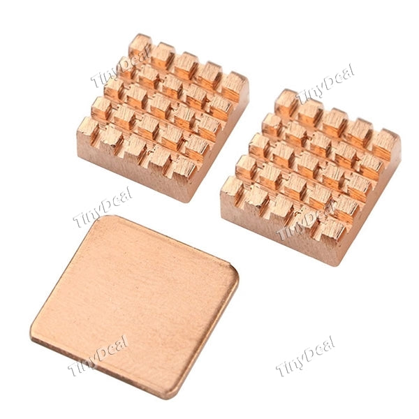 1 Set of 3 PCs Pure Copper Heat Sinks Heatsinks Cooling Kit for Raspberry Pi 3 Model B Pi3 B Pi 3 B