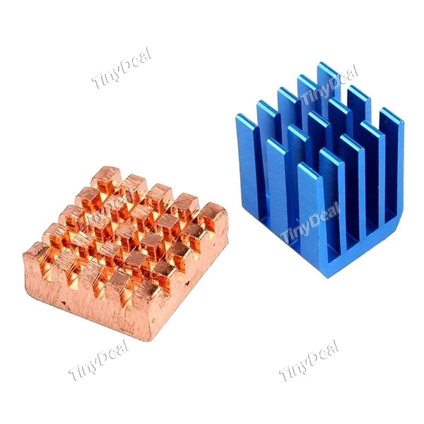 1 Set of Copper and Aluminum Heatsinks Heat Sinks for Raspberry Pi 3 Model B Pi 2 Model B