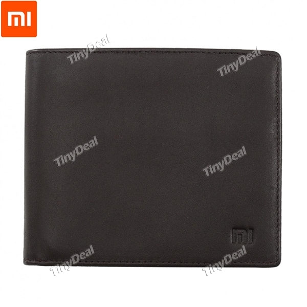 Original Xiaomi Simple Wallet Genuine Calfskin Leather Men Wallets Purse Leather Wallet Money Bag f Man -Black