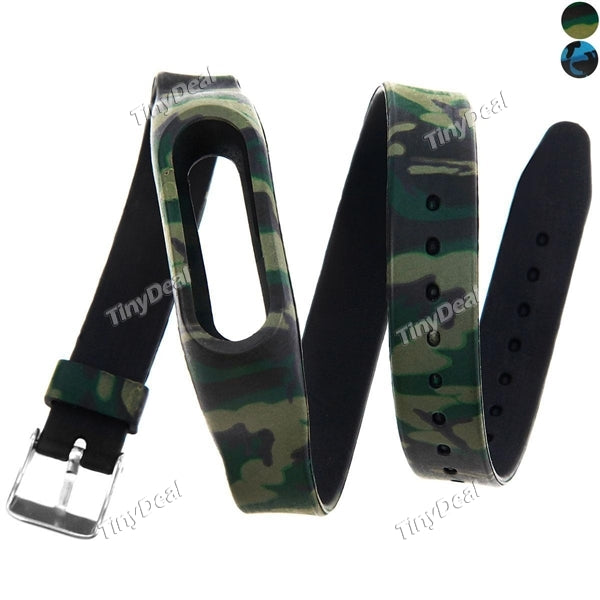 Replaceable Long Winding Circle Camouflage Style Watch Buckle Clasp Strap Wristband for Xiaomi MiBand 2