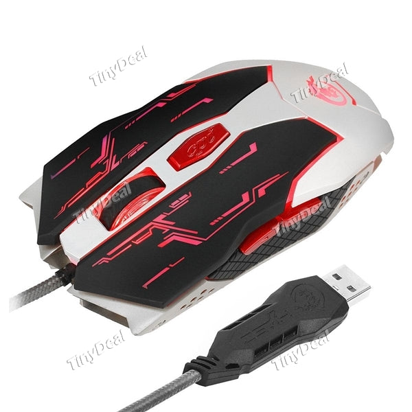 Professional X100 USB Wired Quick Moving LED Light Gaming Mouse 2500DPI Macro Express with 6 Buttons