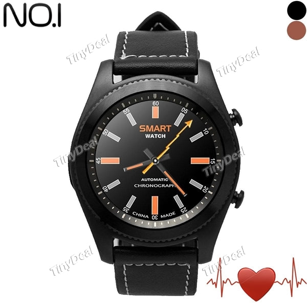 NO.1 S9 Smart Watch Leather Band Face DIY NFC Call SMS Reminder Pedometer Sleep Mileage Calorie Monitor