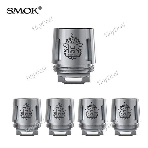 5 x Authentic Smoktech Smok TFV8 Baby M2 V8-Baby M2 Dual Coil Head 0.25Ohm for Smok TFV8 Big Baby Tank
