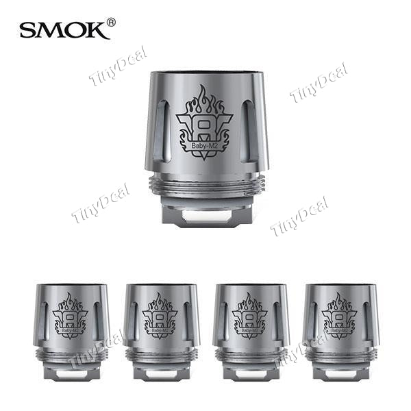 5 x Authentic Smoktech Smok TFV8 Baby M2 V8-Baby M2 Dual Coil Head 0.15Ohm for Smok TFV8 Big Baby Tank