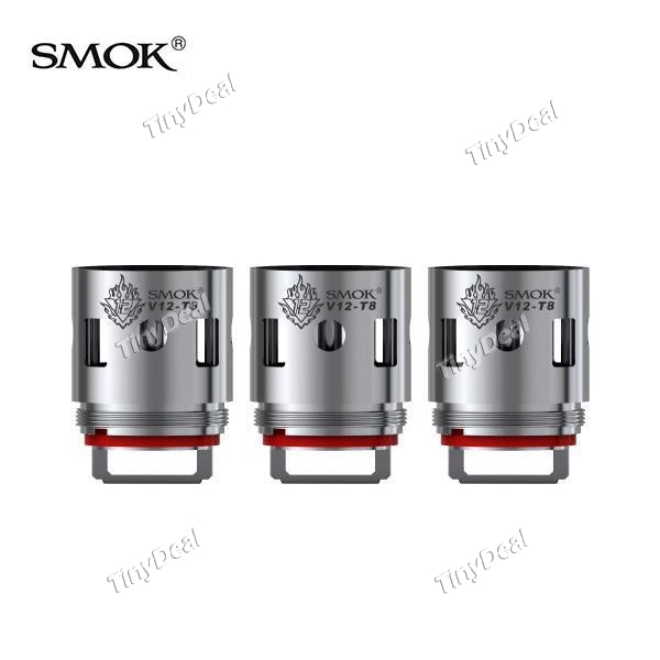 3 x Authentic Smoktech Smok TFV12 V12-T8 Octuple Coil Head 0.16Ohm for Smok TFV12 Tank Atomizer