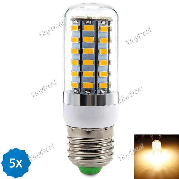 5Pcs 220-240V E27 18W 1650LM 56-LED SMD 5630 LED Corn Bulb Warm White