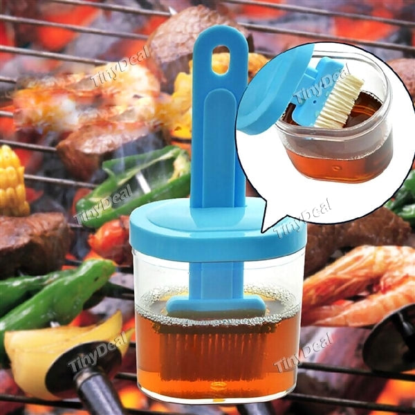 Multifunction Pastry Brush with Cruet BBQ Grill Brush Barbecue Cleaning Brush for Cooking Grates Plate