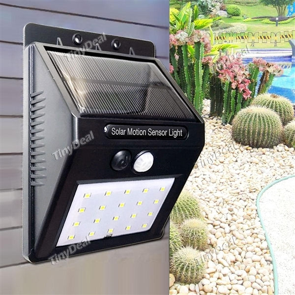 2pcs Solar Wall Lamp MZ-T1 20-LED Auto ON/OFF Motion Sensor Bright Night Light for Outdoor Security
