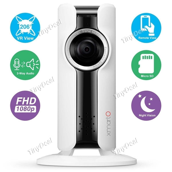 VR180 Wireless IP Camera 1MP 720P 180° Fisheye Len Two Way Audio Motion Detection 10m Night Vision Email Alarm