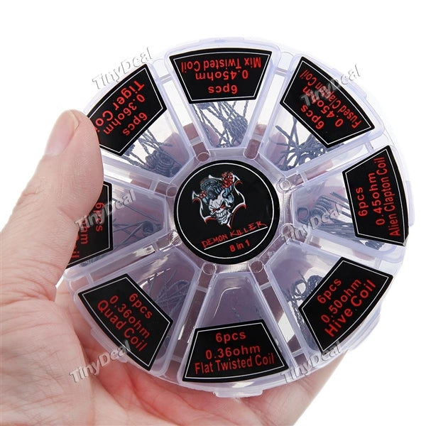 Authentic Demon Killer 316 Stainless Steel Pre-coiled 8 in 1 Wire for RBA Atomizer - 8 Specs
