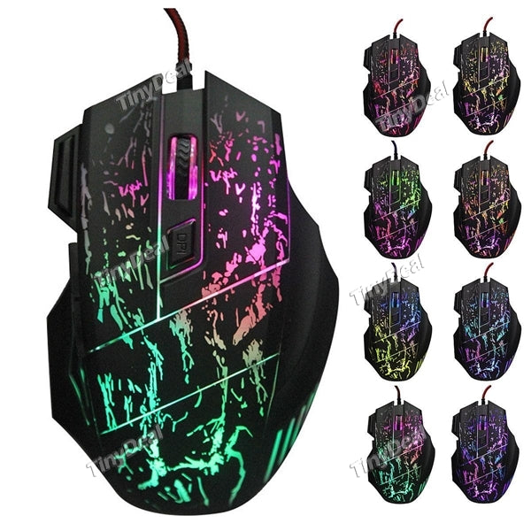 5500DPI 7 Buttons 7 Colors LED Optical USB Wired Mouse Computer Mouse Gaming Mouse for Pro Gamer