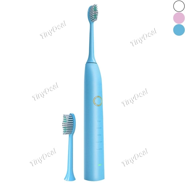 ZR501 Sonic Electric Rechargeable Toothbrush 5 Clean Modes IP68 Waterproof with Two Brush Heads