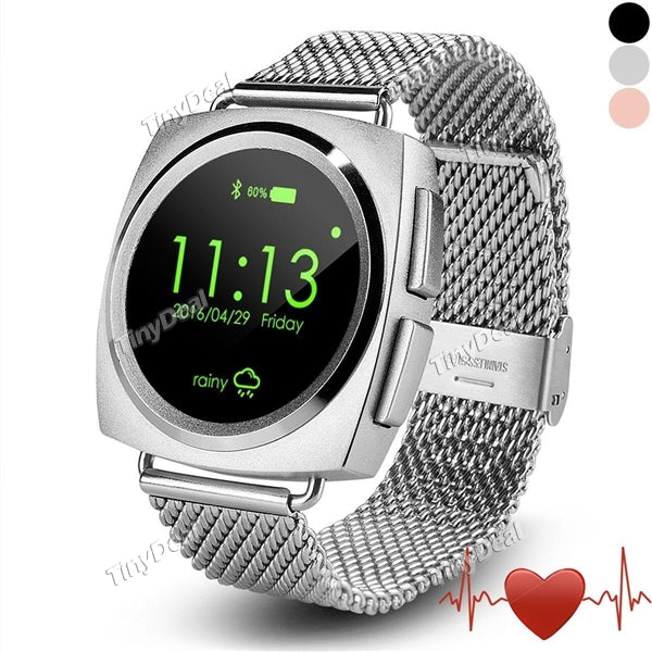 A11 Smart Watch Steel Band Sleep Monitor Pedometer Call SMS Sedentary Reminder MP3 Player Remote Camera