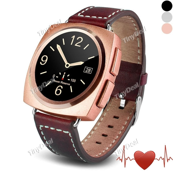A11 Smart Watch Leather Band Sleep Monitor Pedometer Call SMS Sedentary Reminder MP3 Player Remote Camera